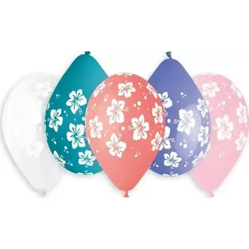Balónek Latexový balonek s potiskem květin Ibišku