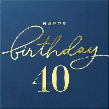 Papírový ubrousek Papírové ubrousky 40. narozeniny - Royal blue