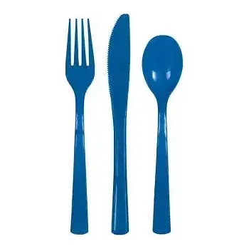 Příbor Plastové příbory modré 18ks