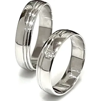 Prsten Ráj snubních prstenů | Diamantové zlaté snubní prsteny z bílého zlata - skladem - 5134