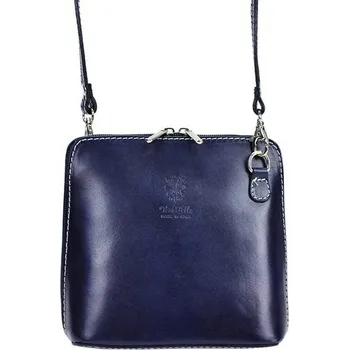 Kabelka Kožená malá dámská crossbody kabelka tmavá modrá