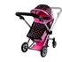 Kočárek pro panenku LEAN Toys Alice 3815 růžový/černý/puntíky