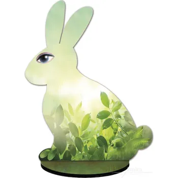 Velikonoční dekorace Dřevěný zajíc pravý, Jarní zeleň