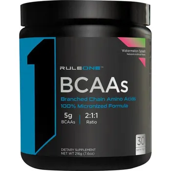 Aminokyselina Rule1 Prášek BCAA (216 g, Meloun)