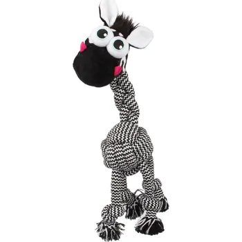 Hračka pro psa Huhubamboo hračka pro psy zebra provaz 33cm