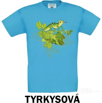 Tričko dětské KR, Chameleon zelený Barva: Tyrkysová, Velikost: 122