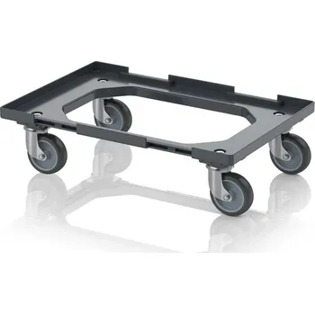 paleta Přepravní vozík Kompakt s propojovacím systémem a gumovými koly 61,6 x 41,6 x 17,2 cm - Antracitová šedá - Antracitová šedá - materiál: ABS - RO V 64 GU.L-7016