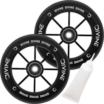 Kolečko ke koloběžce Sada 2x Kolečko DIVINE Spoked 110mm | 88A | ABEC-11 | BLACK + Olej Divine 20ml