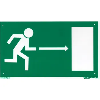Značení Únikový východ vpravo (plastová tabulka 210x123 mm)