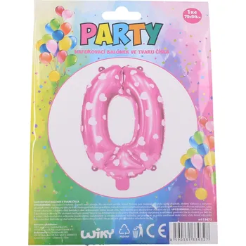 Balónek Balónek nafukovací - číslo 0 růžový