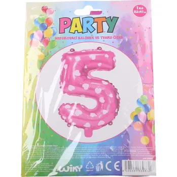 Balónek Balónek nafukovací - číslo 5 růžový