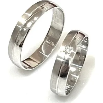 Prsten Ráj snubních prstenů | Diamantové snubní prsteny z bílého zlata - skladem - 4585