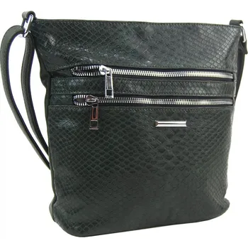 Kabelka Tmavě zelená crossbody dámská kabelka v kroko designu