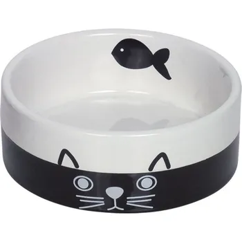 miska pro kočku Nobby keramická miska pro kočky černobílá 12 cm 250ml