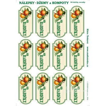 Speciální papír Samolepky na zavařeniny - Meruňky od babičky