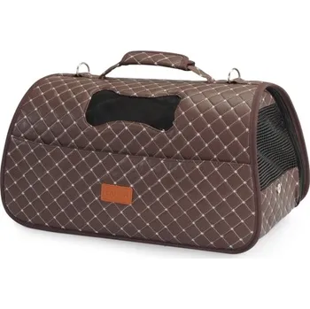 Psí batoh Cestovní taška pro mazlíčky Camon Rombo, hnědá, 50x27x27