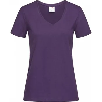 Dámské tričko Stedman Vegan dámské tričko s výstřihem do véčka 155 g/m Barva: fialová švestková, Velikost: L