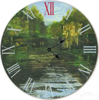 Hodiny Nástěnné dřevěné hodiny - Zřícenina, Klára Trnková