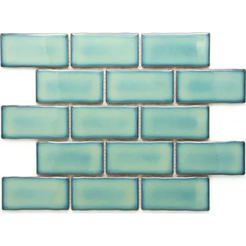 Obklad Keramická mozaika tyrkysová 50x100mm zelená