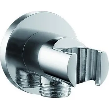 Sprchová hlavice BESTECO Vývod Sprchy s Držákem KULATÝ E10-001DRM, Materiál Mosaz, Barva CHROM LESKLÝ, Hloubka 7 cm