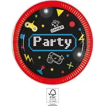 Party dekorace Papírové talíře Herní párty 20cm