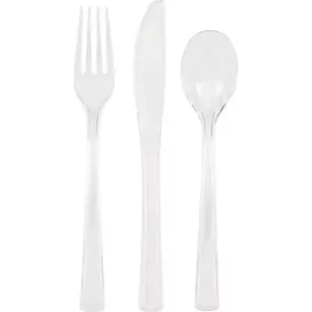 Příbor Plastové příbory průhledné 18ks