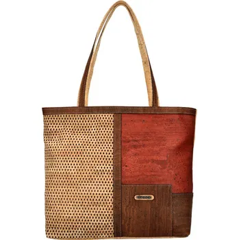 Kabelka ELENCO Korková dámská kabelka přes rameno 825MS cihlově hnědá