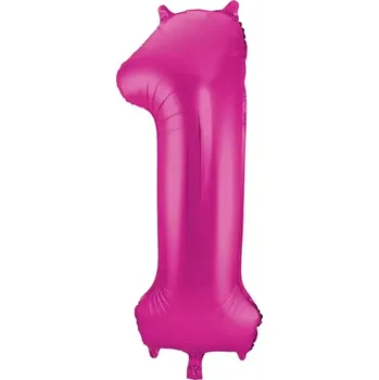 Balónek Foliová číslice - Magenta růžová 1 - 86 cm