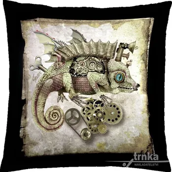 Povlečení Steampunk povlak na polštář 40 x 40 cm - Chameleon jede