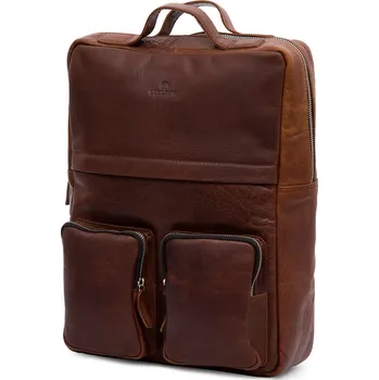 Městský batoh Montreal Retro světle hnědý kožený batoh - Lucleon