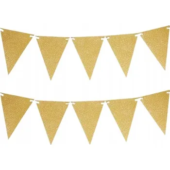 Narozeninová girlanda na Silvestra, třpytivá zlatá