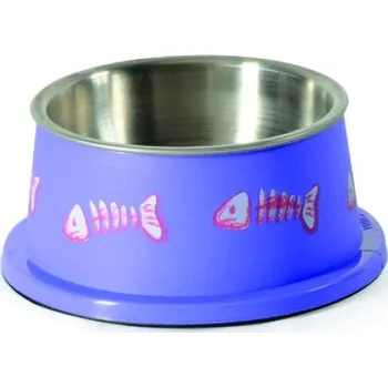 Miska pro psa CAMON HLUBOKÁ NEREZOVÁ MISKA S POTISKEM Barva: 15 cm, Velikost: 800 ml