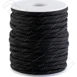 Šňůra s reflexní nití 4 mm černá