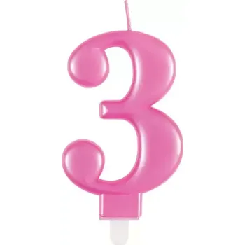 Dortová svíčka Svíčka dortová růžová metalická 3