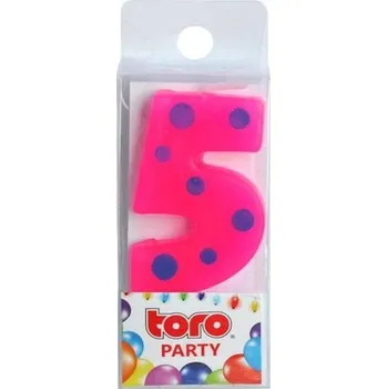 Dortová svíčka TORO SVÍČKA ČÍSLICE "5", ZAPICHOVACÍ, 3X4,5X0,9CM_hamashop