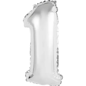 Foliová číslice 1 stříbrná - 35 cm