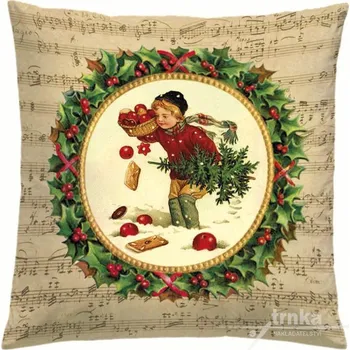 Povlak na dekorativní polštářek Vánoční povlak na polštář 40 x 40 cm - Koledníček