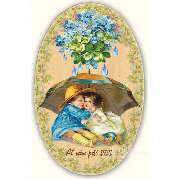 Kuchyňské prkénko Ať vám prší štěstí, dřevěné dekorační prkénko