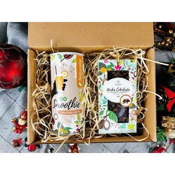 Dárkový potravinový koš Vánoční sada smoothie a čokoláda + praktická bambusová lžička v hodnotě 59 Kč nebo jiný dárek dle vlastního výběru