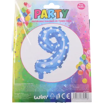 Balónek Balónek nafukovací - číslo 9 modrý