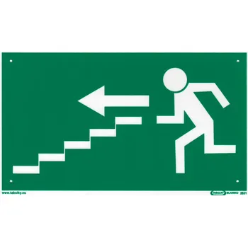 Únikový východ vlevo dolů (plastová tabulka 210x123 mm)