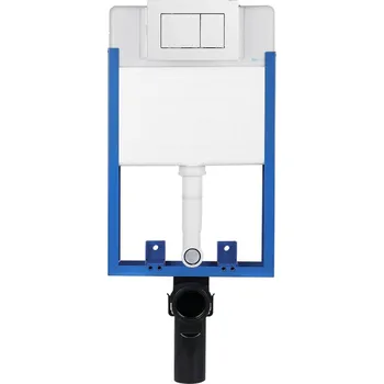 WC sada CERANO - Podomítkový WC set, modul, WC tlačítko Classic, podložka, bílé - k zazdění