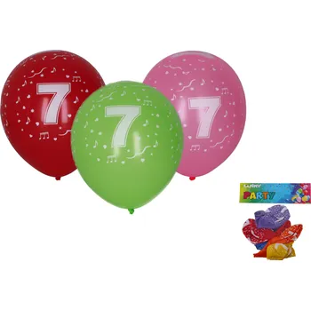 Balónek Balónek nafukovací 30cm - sada 5ks, s číslem 7