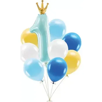 Balonkový buket s jedničkou Modrý - 9 ks