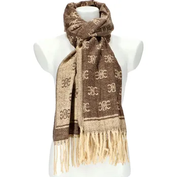 Šála Dámská hnědá teplá dlouhá zimní šála 208x66 cm