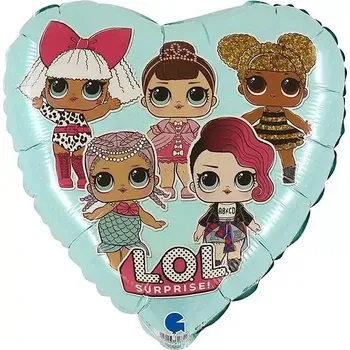 Balónek Fóliový balónek Srdce modré - LOL Surprise 46cm