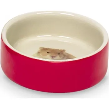 miska pro malé zvíře Nobby Hamster keramická miska hlodavec 7,5 x 2,5cm červená