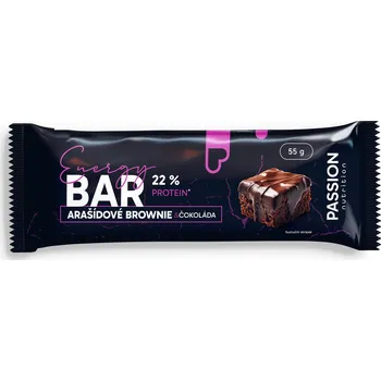 Passion nutrition Passion Energy bar Arašídové brownie s hořkou čokoládou 55g