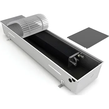 Radiátor Konvektor podlahový s přirozenou konvekcí Isan Termo FRK 80 x 300 x 1300 mm, 294 W, připojení vpravo, výměník ocelový, mřížka Natur příčná rolovací hliník