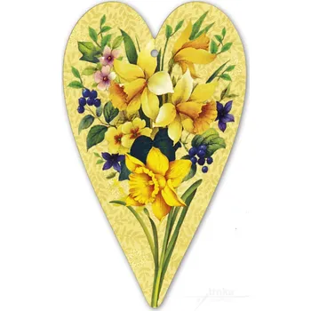 Narcisy a petrklíče, dřevěný obrázek